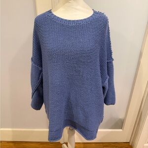 Easel Relaxed Blue Knit Sweater